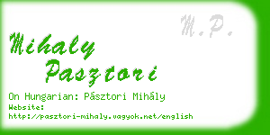 mihaly pasztori business card